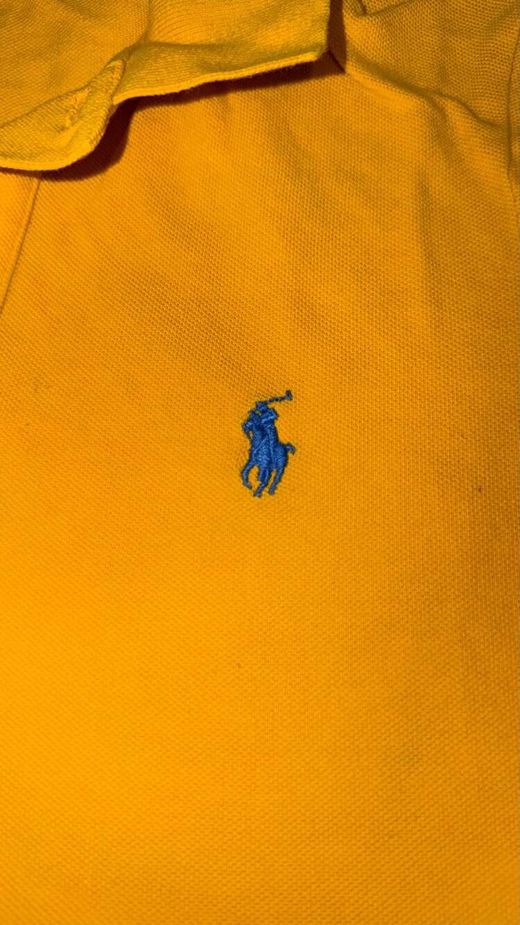 Ralph Lauren The Skinny Polo Yellow Short Sleeve Polo Shirt Women's Medium - Picture 2 of 7